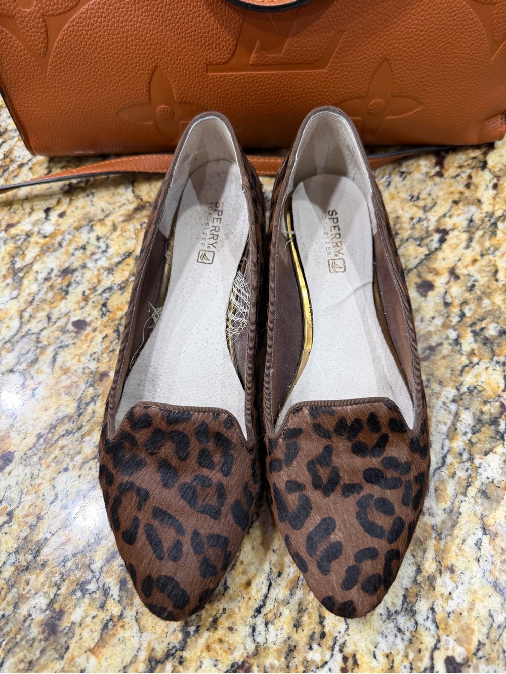 Sperry Top-Siders Leopard Print Pony‎ Hair Flat Loafers Leather Women's 7 M
